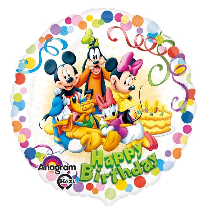 43 cm-es Happy Birthday Mickey fólia lufi