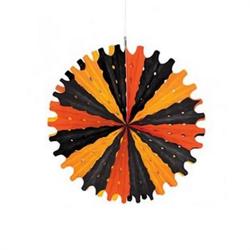 Legyező dekoráció narancs -fekete 55,9 cm