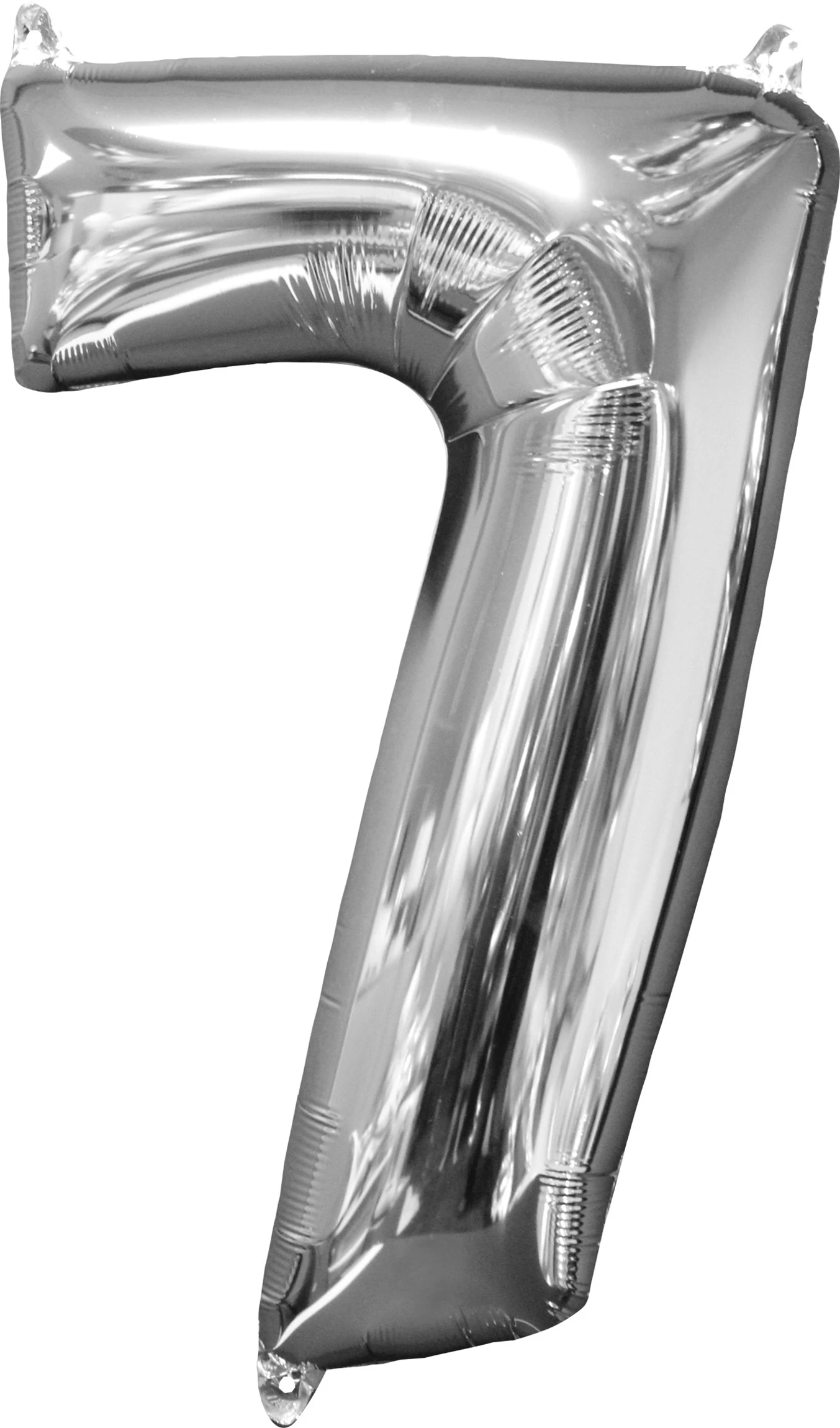 JuniorShape -  ezüst színű 7-es szám fólia lufi, 43 x 66 cm
