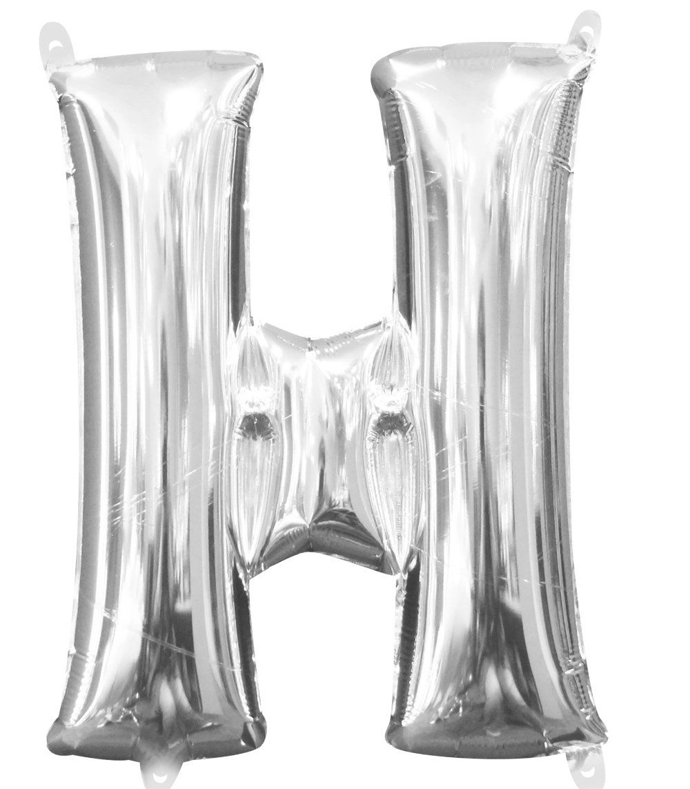 33 cm-es ezüst színű H betű fólia lufi