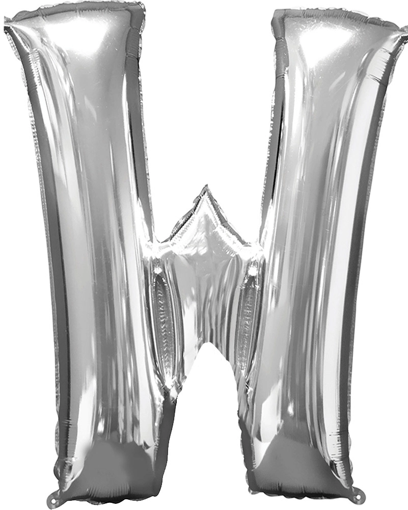 33 cm-es ezüst színű W betű fólia lufi