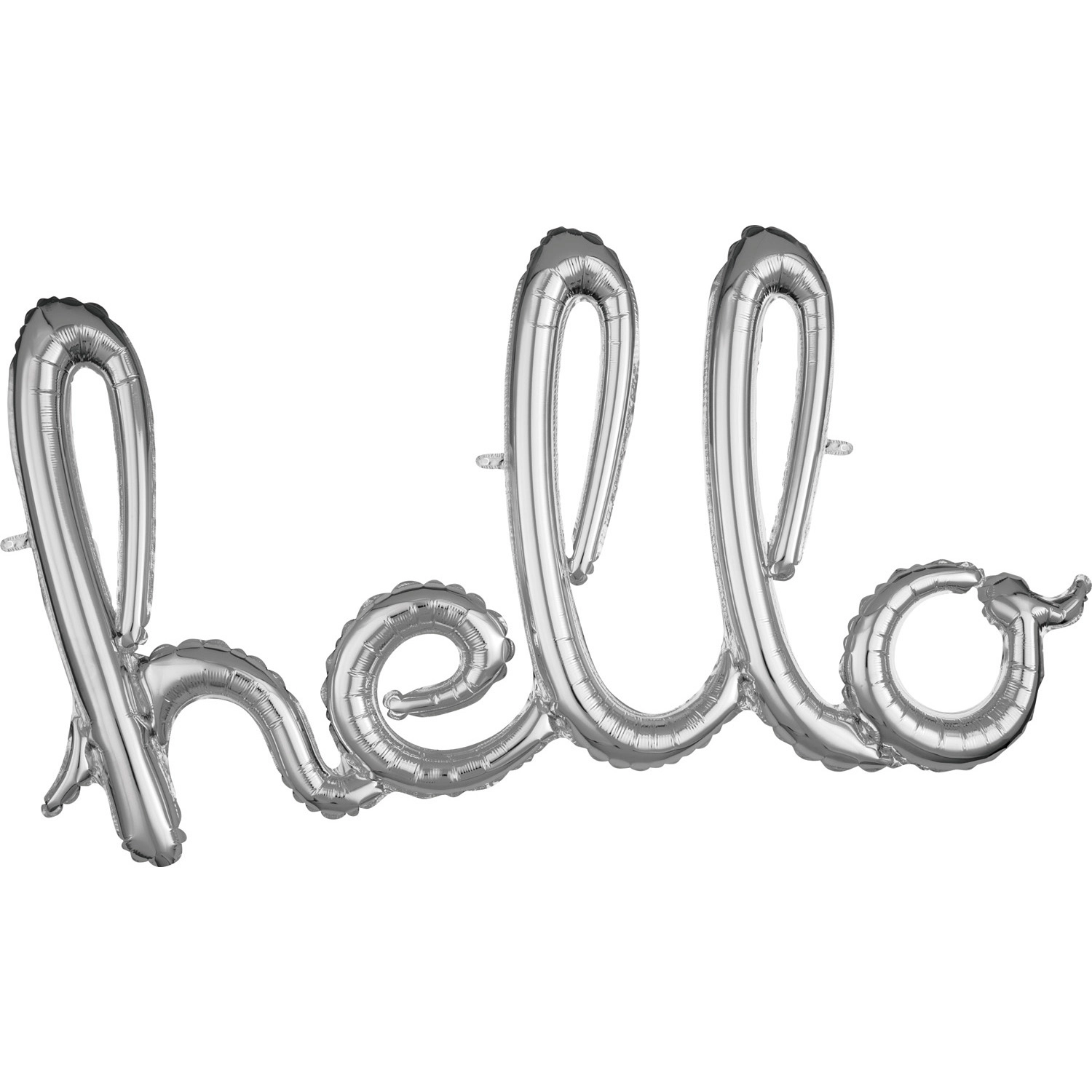 Kézírásos Hello ezüst színű fólia lufi felirat