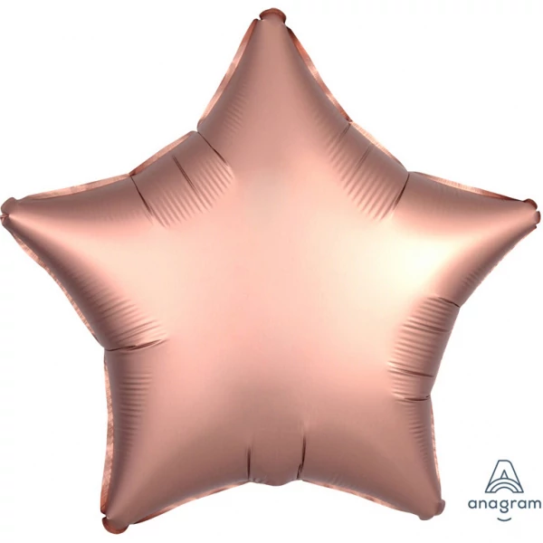 45 cm-es Satin Lux rosegold csillag alakú fólia lufi