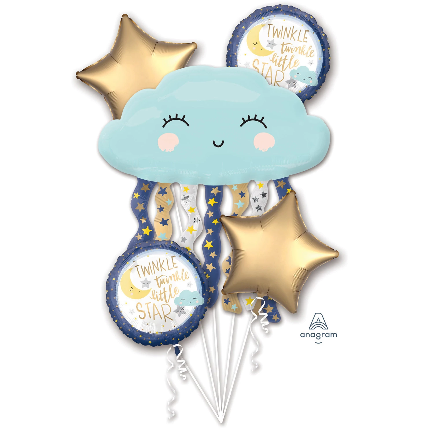 Bouquet - Twinkle Little Star- Ragyogj kiscsillag babaváró party fólia luficsokor