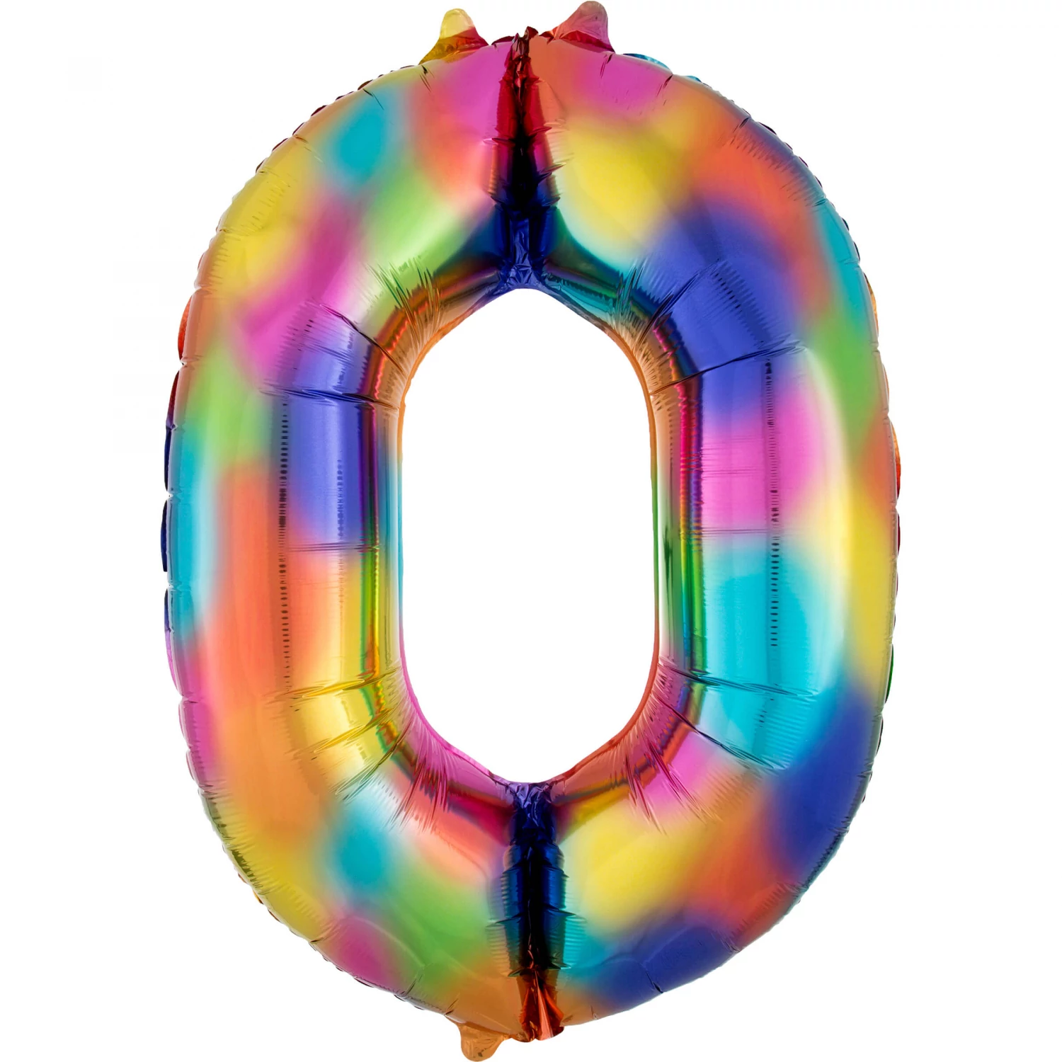 SuperShape szivárvány színű 0 szám fólia lufi 63 x 88 cm