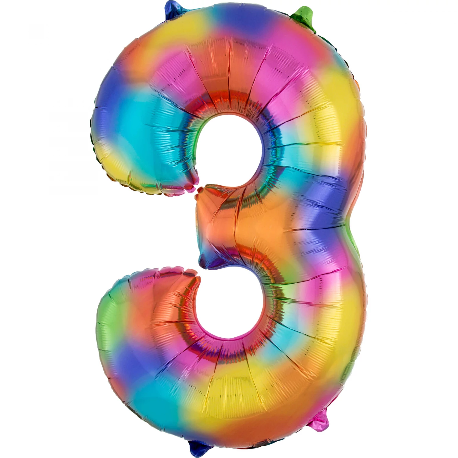 SuperShape szivárvány színű 3 szám fólia lufi 50 x 86 cm