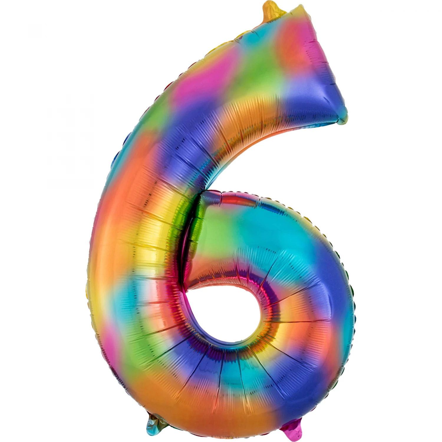SuperShape szivárvány színű 6 szám fólia lufi 55 x 86 cm