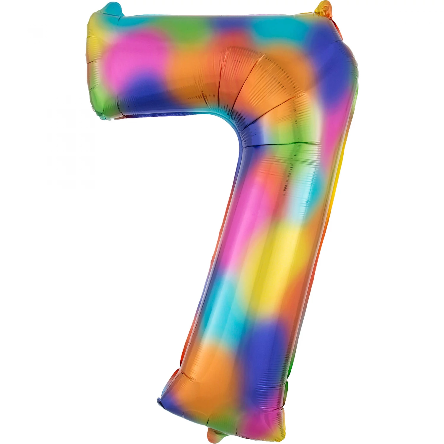 SuperShape szivárvány színű 7 szám fólia lufi 55 x 88 cm