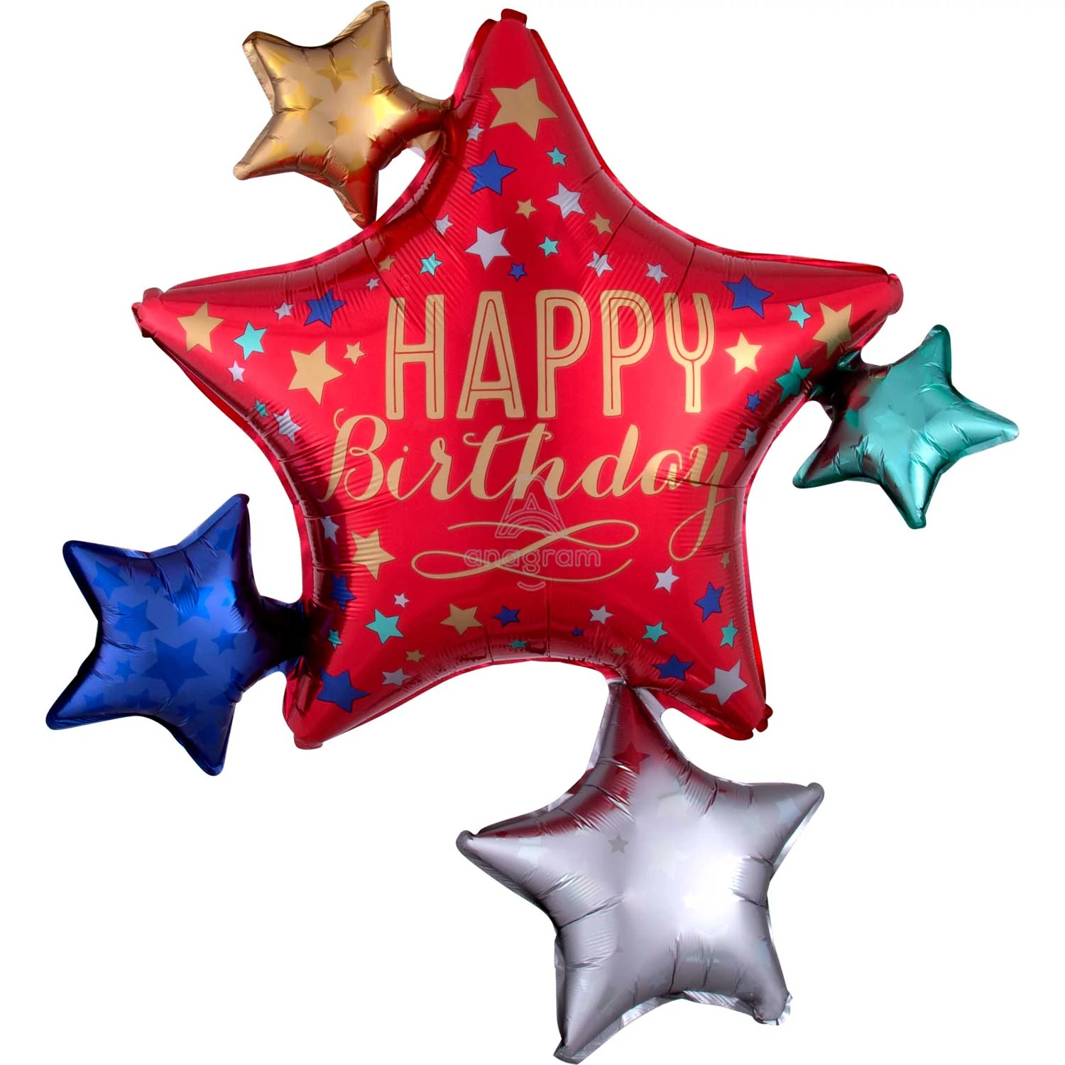SuperShape - Happy Birthday Satin csillag fólia lufi