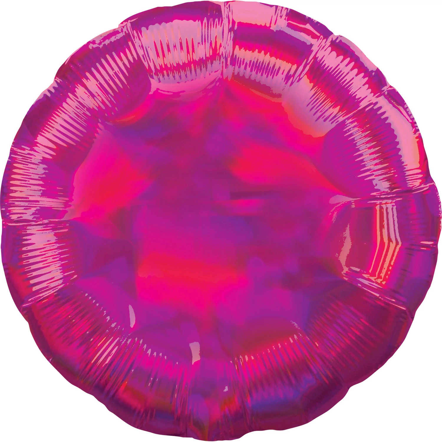 43 cm-es Irizáló, hologrammos magenta, kerek alakú fólia lufi