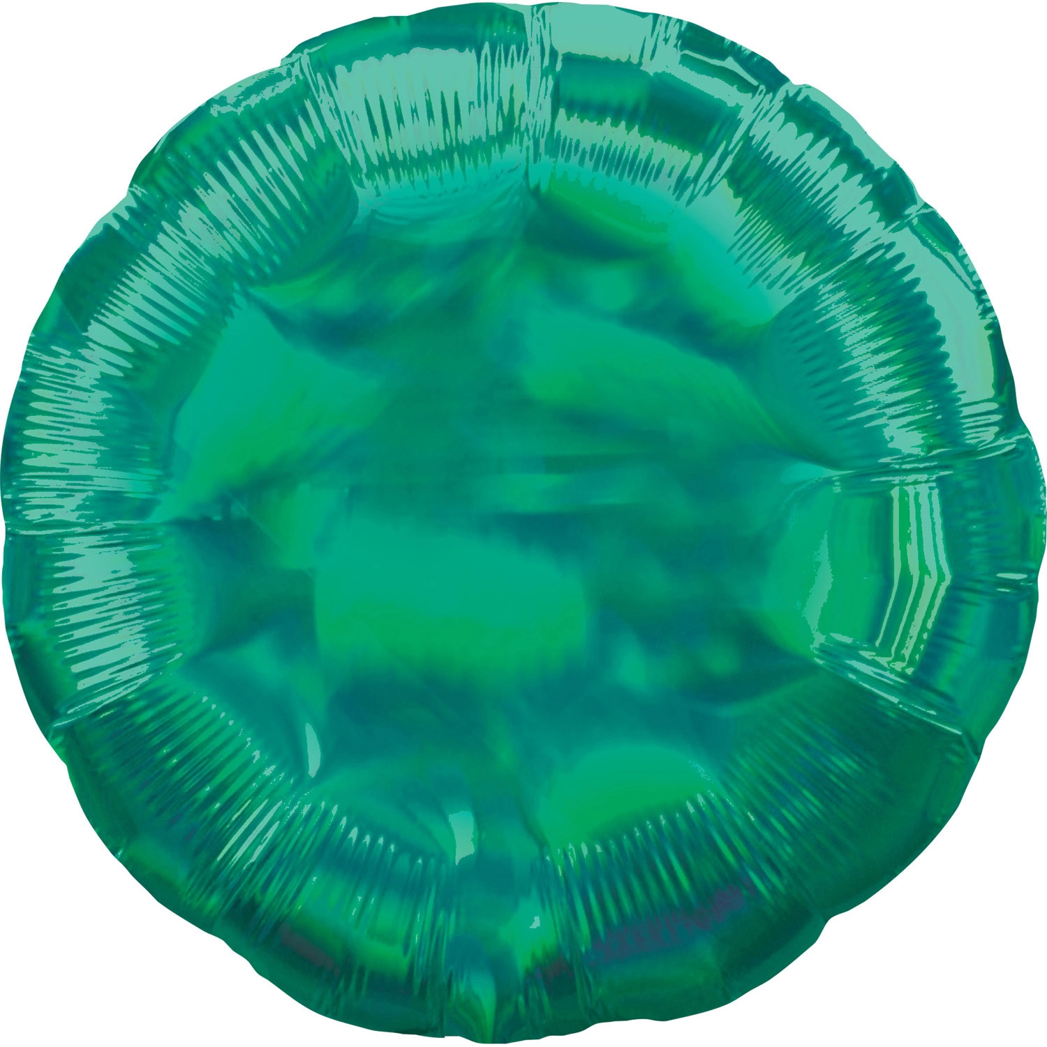 43 cm-es irizáló, hologrammos zöld, kerek alakú fólia lufi