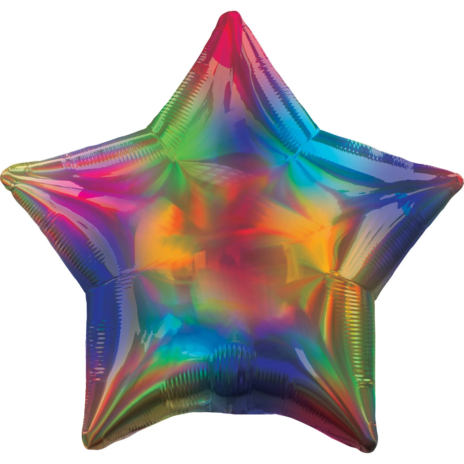 43 cm-es Irizáló, hologrammos pasztel szivárvány színű, csillag alakú fólia lufi