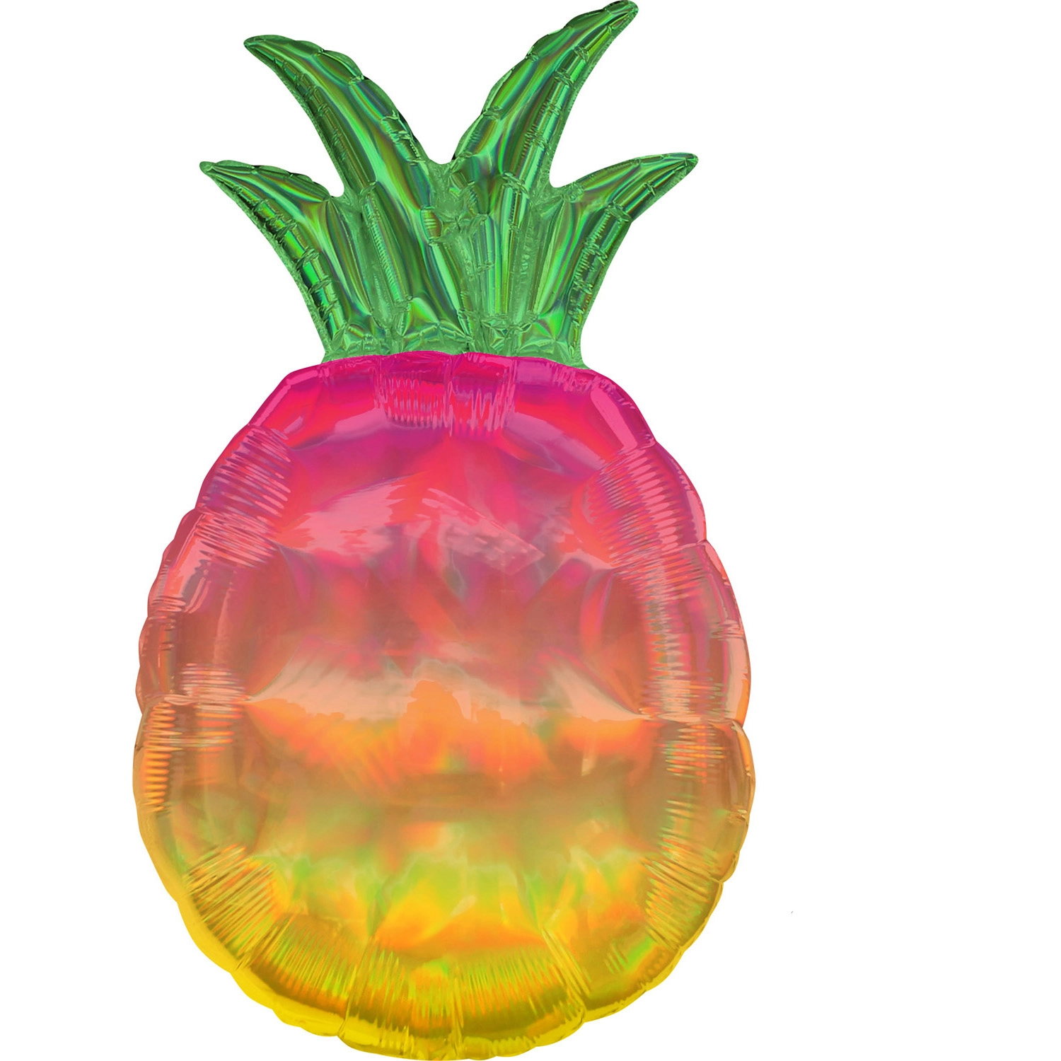 JumboShape - 43 cm x 78 cm-es hologrammos, irizáló ananász alakú fólia lufi