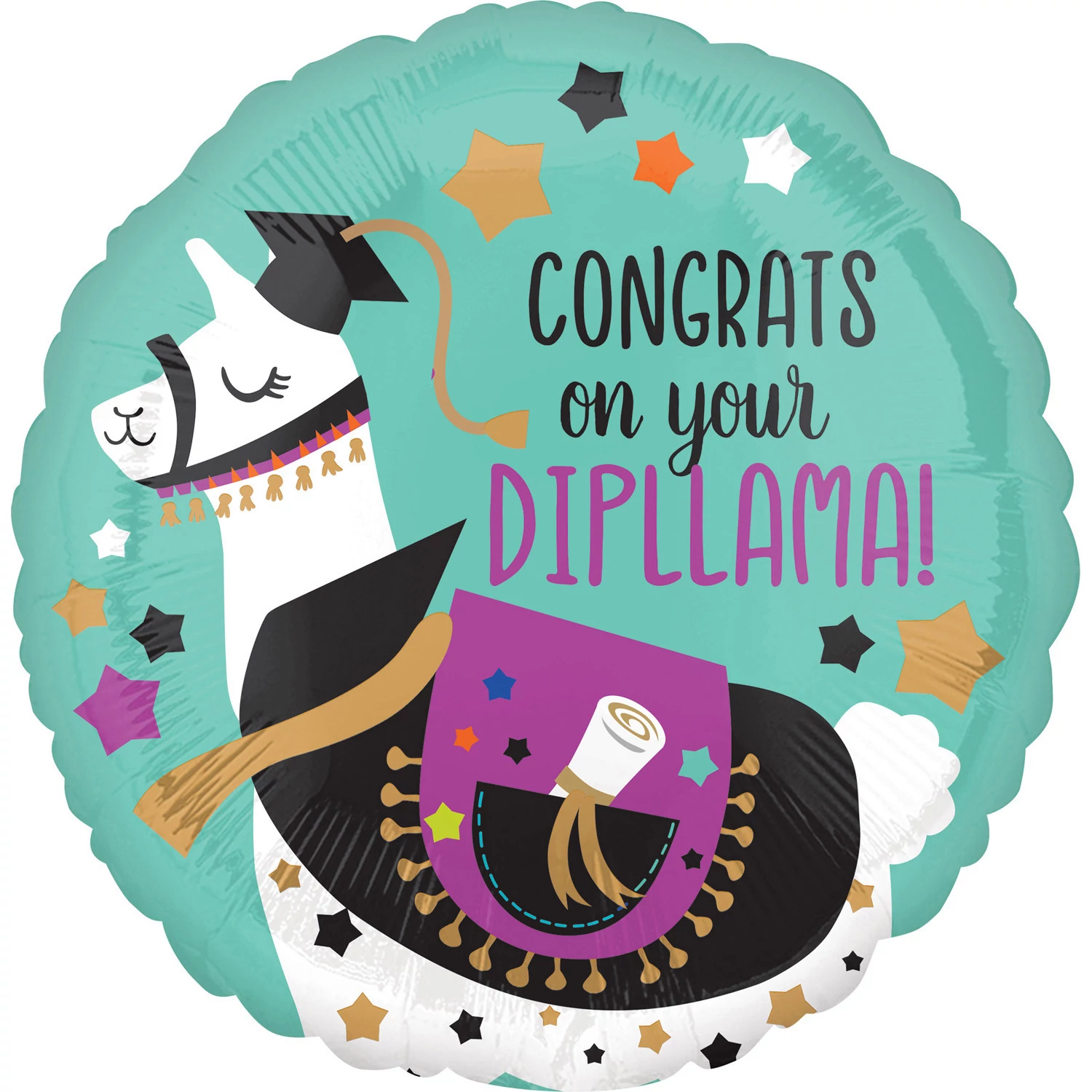 43 cm-es Congrats on your Dipllama - láma fólia lufi