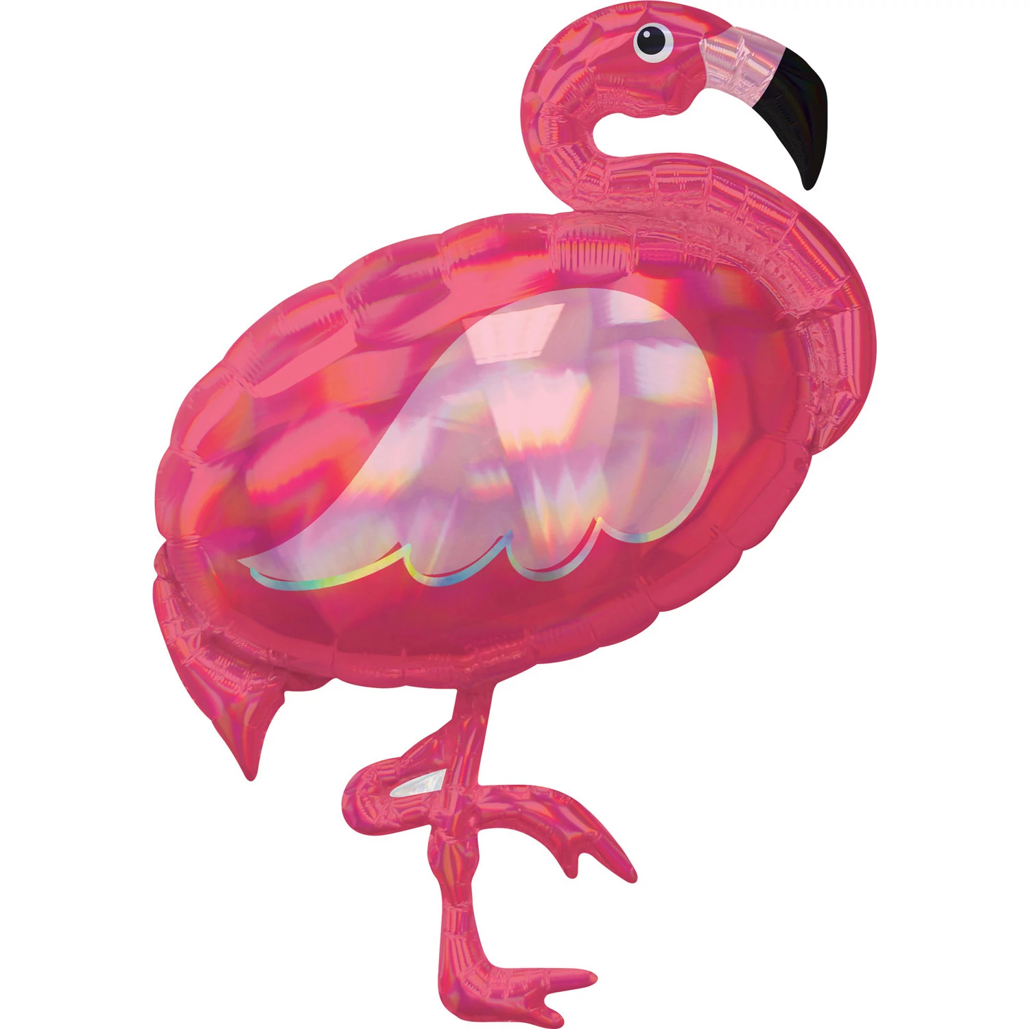 JumboShape - Hologrammos, irizáló Pink flamingó fólia lufi 71x83cm