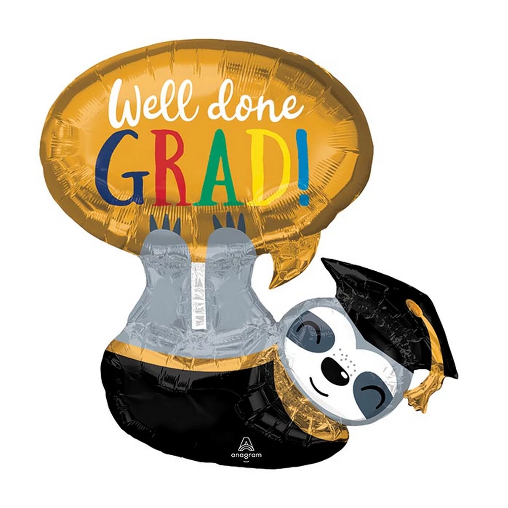 JumboShape - Well Done! Grad feliratú lajhár fólia lufi 68x71cm