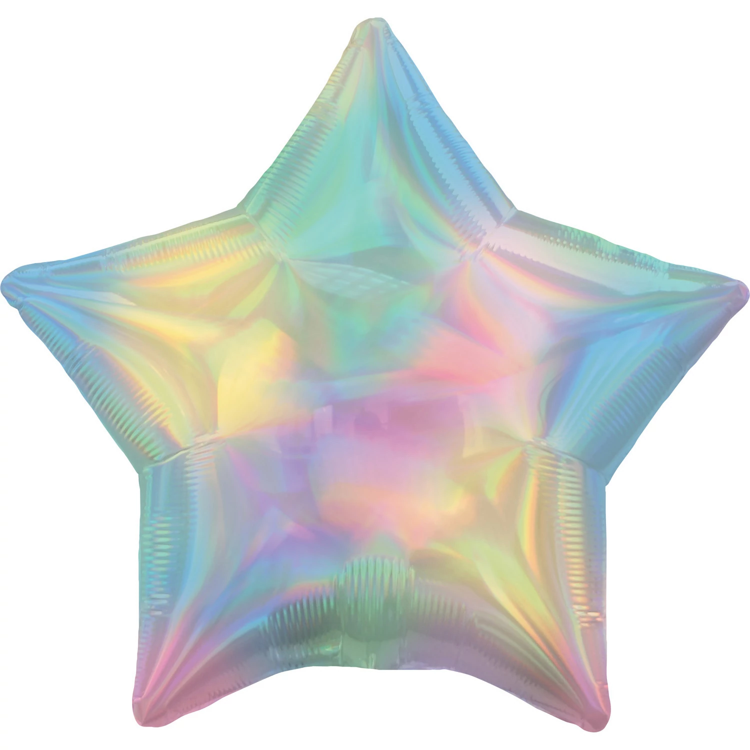 43 cm-es Irizáló, hologrammos pasztell szívárvány színű, csillag alakú fólia lufi