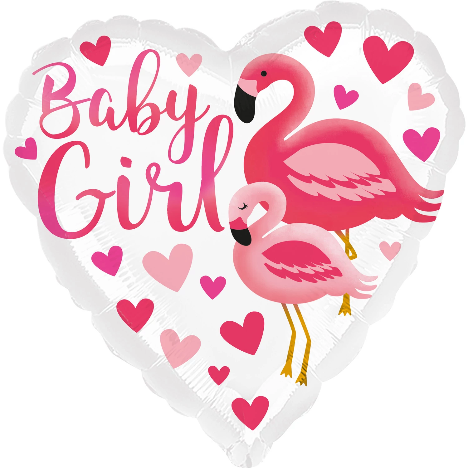 45 cm-es Flamingo Baby Girl fólia lufi