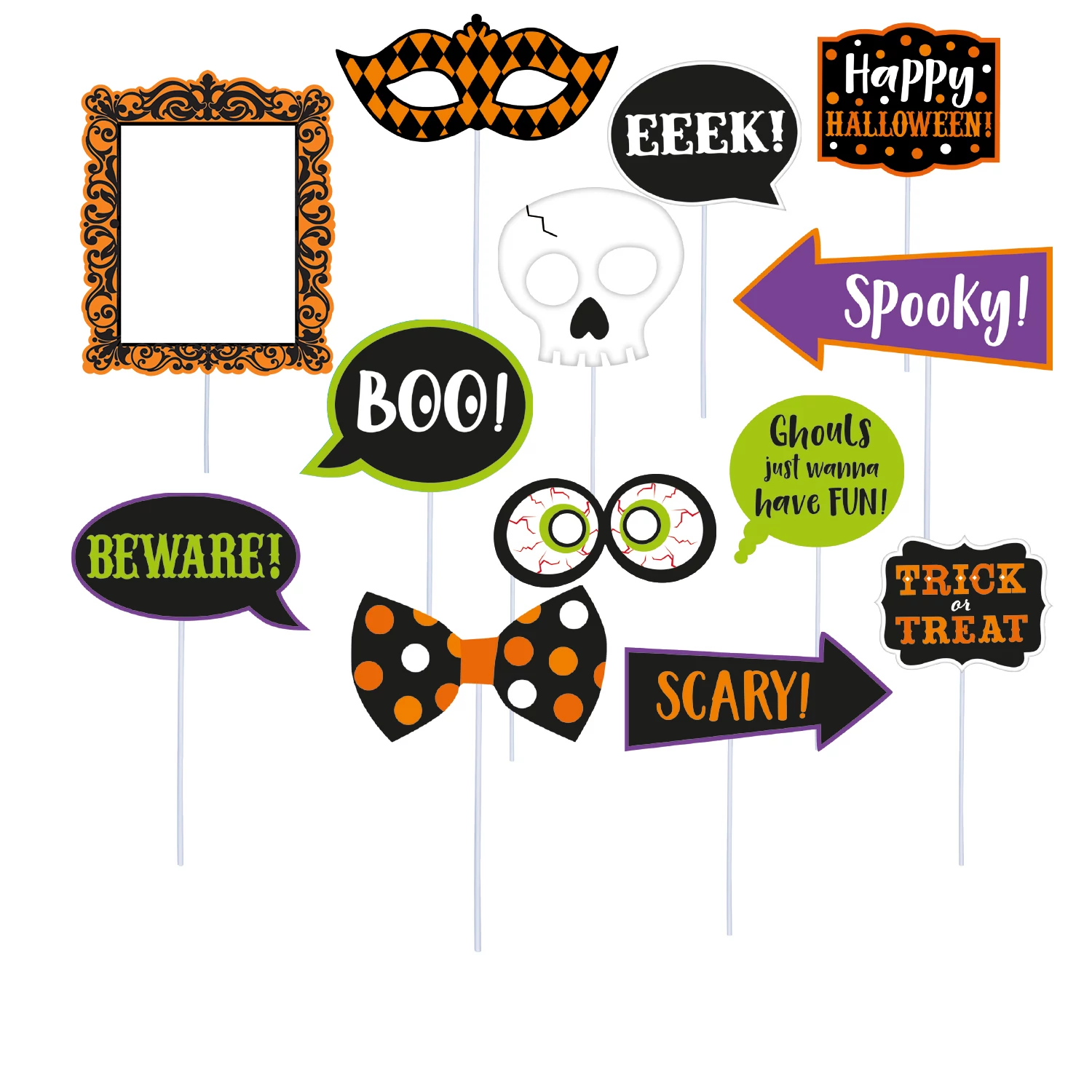 Halloween fotókellékek - 13 db / csomag, 35,5 cm x 21,5 cm