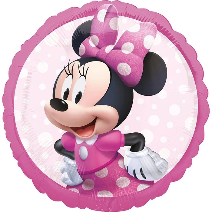 45 cm-es pink Minnie egér kerek fólia lufi