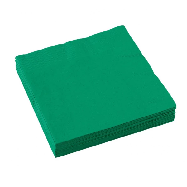 Sötétzöld szalvéta - 33 cm x 33 cm, háromrétegű, 20 db / csomags