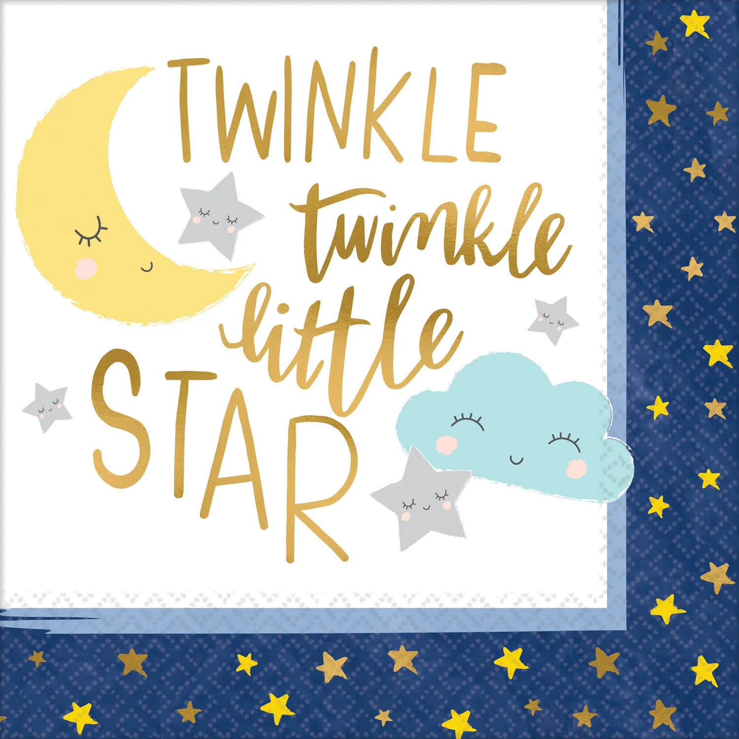 Twinkle Little Star babaváró szalvéta, 33x33 cm - 16 db