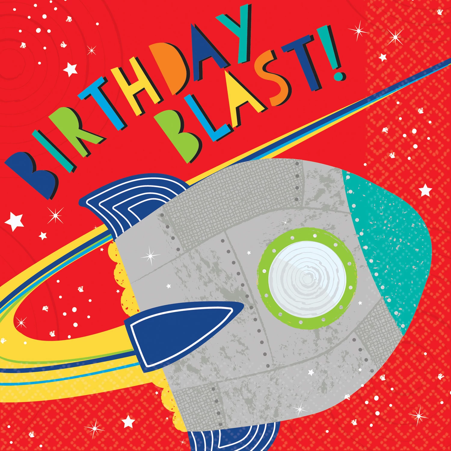 Blast Off - Happy Birthday bolygós szalvéta 33x33cm-es, 16db/cs.