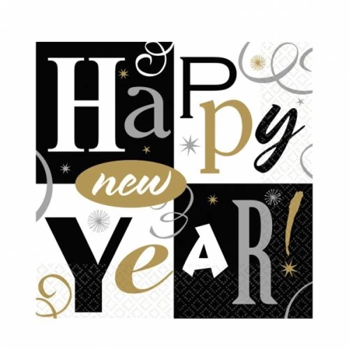 Happy New Year szalvéta 33*33 cm, 16db/cs.