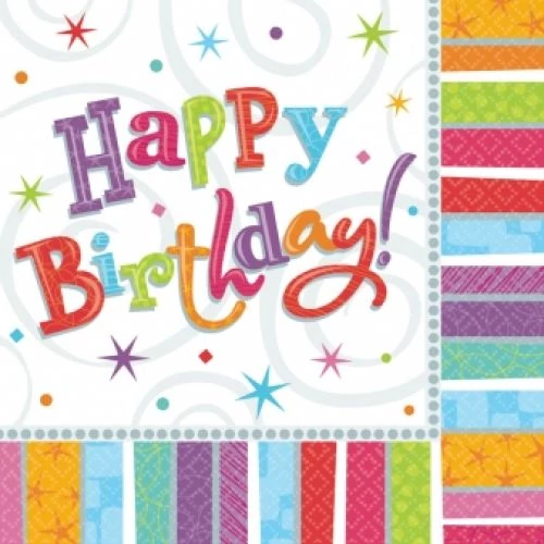 Radiant Happy Birthday szalvéta 33 x 33 cm 16 db/cs