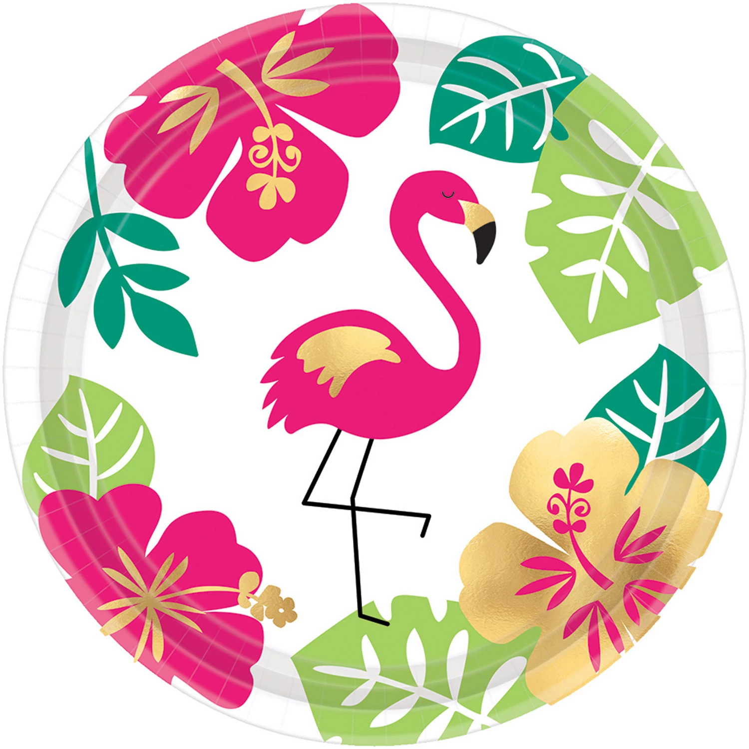 Aloha - flamingós papírtányér 18 cm-es, 8db/cs.