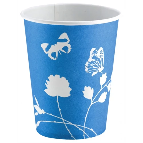 Pillangós kék papírpohár - 250 ml, 8 db / csomag