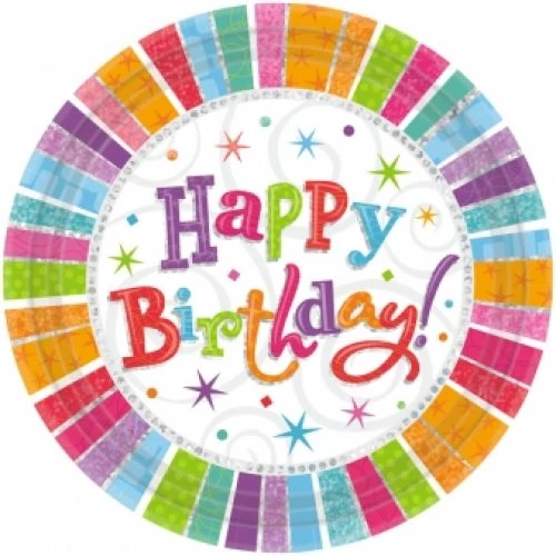 Radiant Happy Birthday prizmás tányér 22,8 cm 8 db/cs