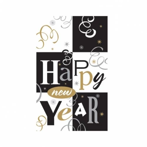 Happy New Year műanyag asztalterítő
