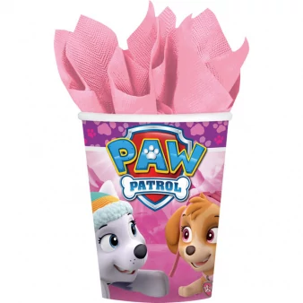 Mancs őrjárat pink papír pohár 8db/csom. 260ml
