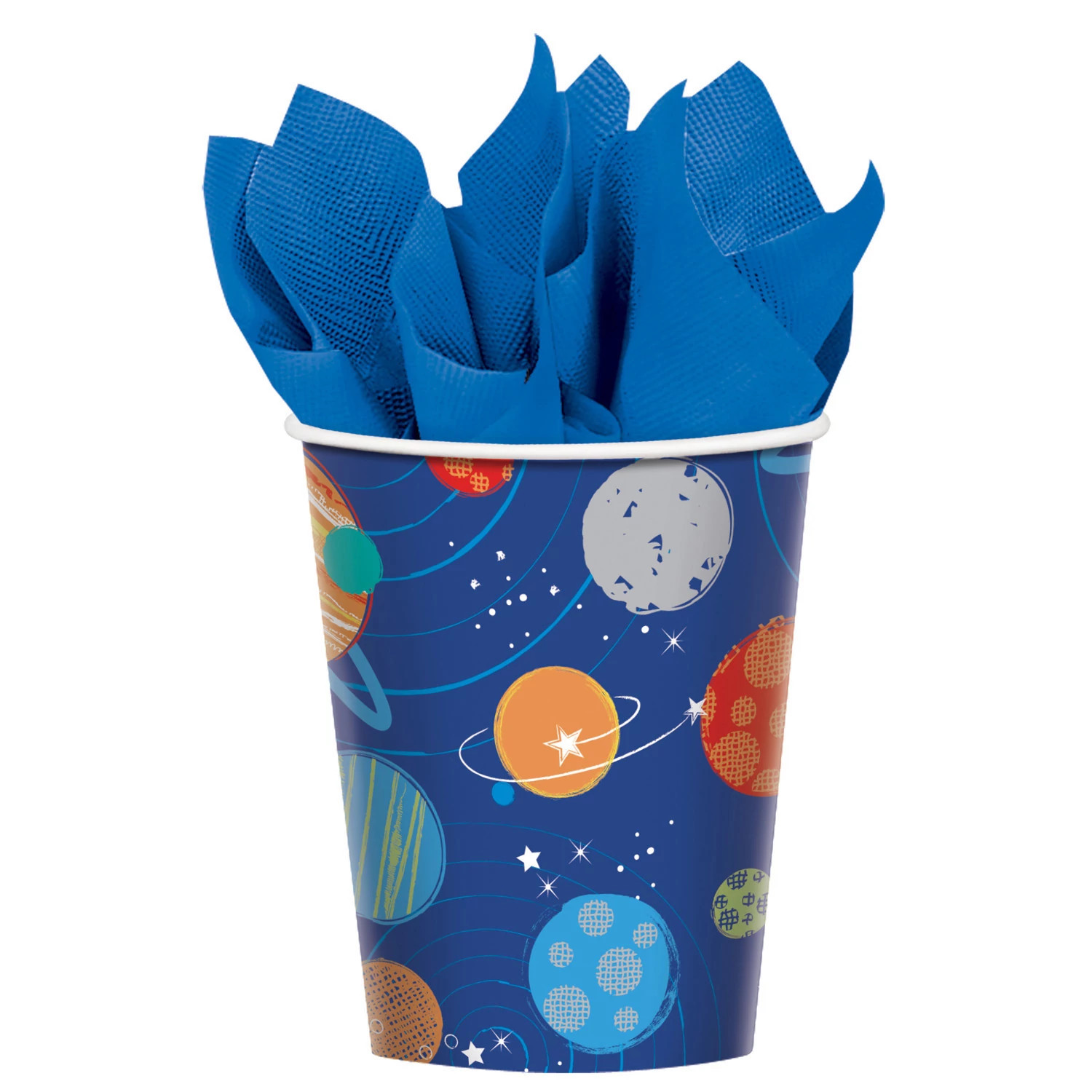 Blast Off - Happy Birthday űrhajós papírpohár 266ml, 8db/cs
