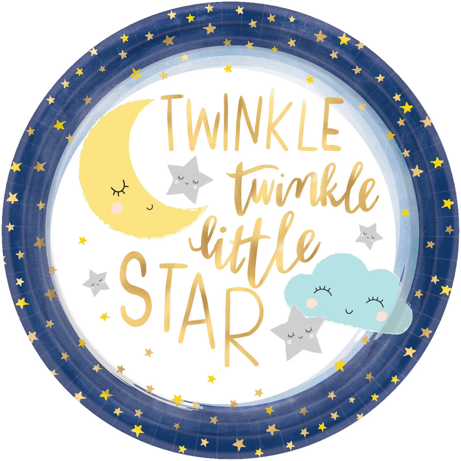 Twinkle Little Star- Ragyogj kiscsillag babaváró party papírtányér 27cm-es, 8db/cs