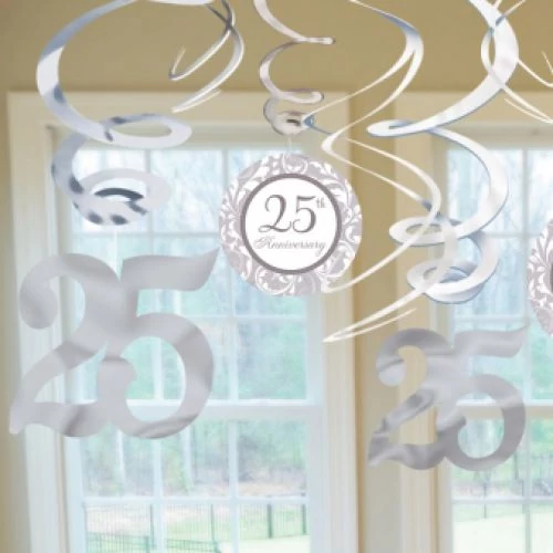 Függő dekoráció 25. évfordulóra 12 db/cs.