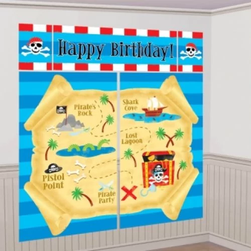 Happy Birthday kalózos óriás faldekoráció 165x190 cm