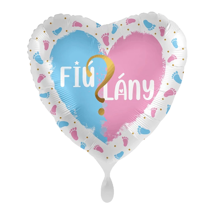 45 cm-es Fiú vagy Lány? szív alakú fólia lufi