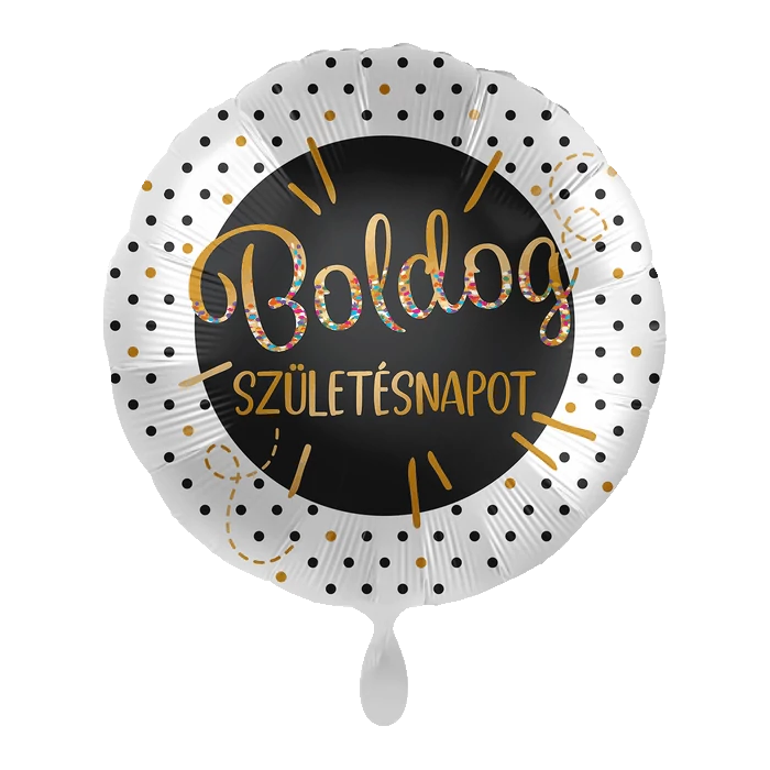 45 cm-es Boldog Születésnapot elegáns fólia lufi