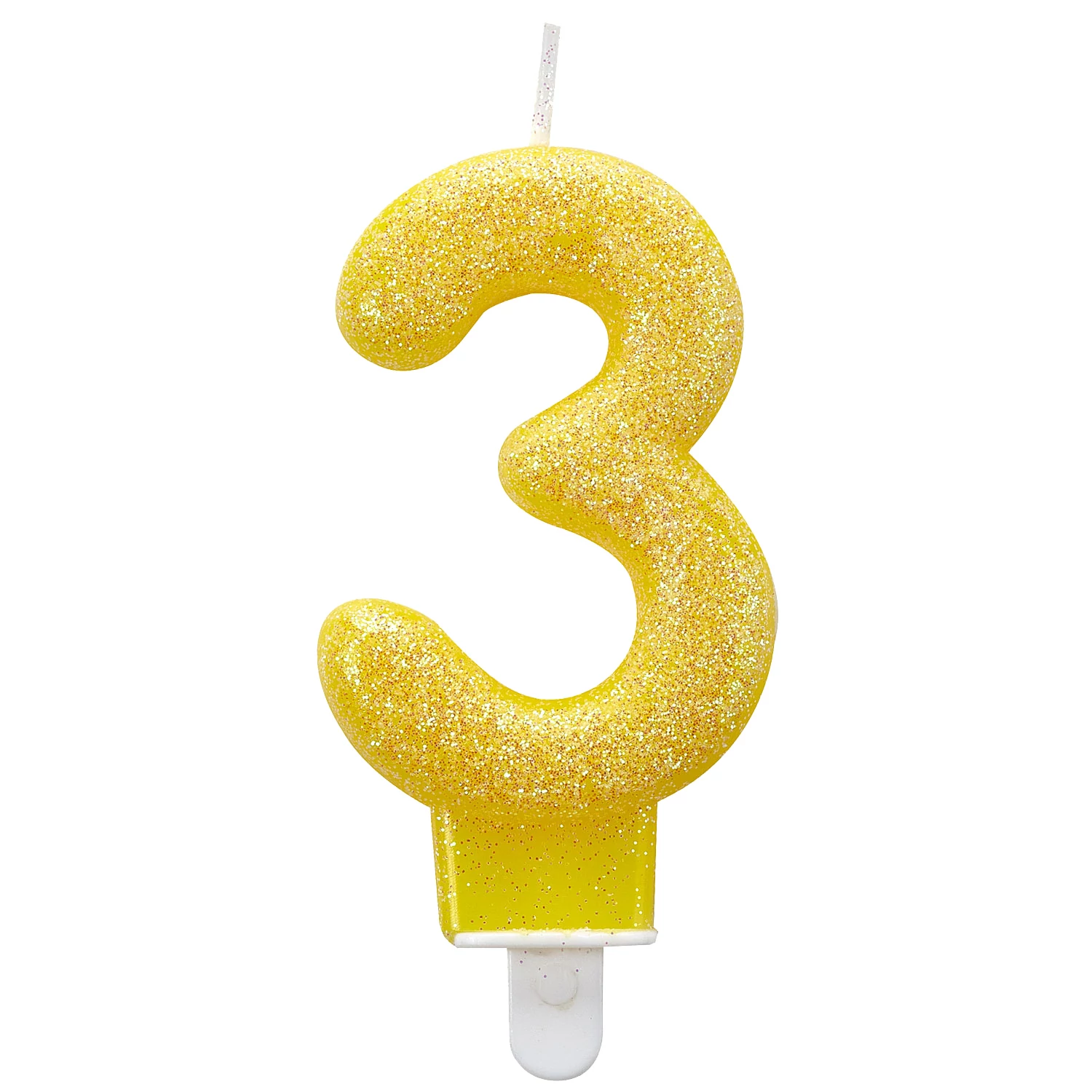 Glitteres szám gyertya 3-as - 7,6 cm