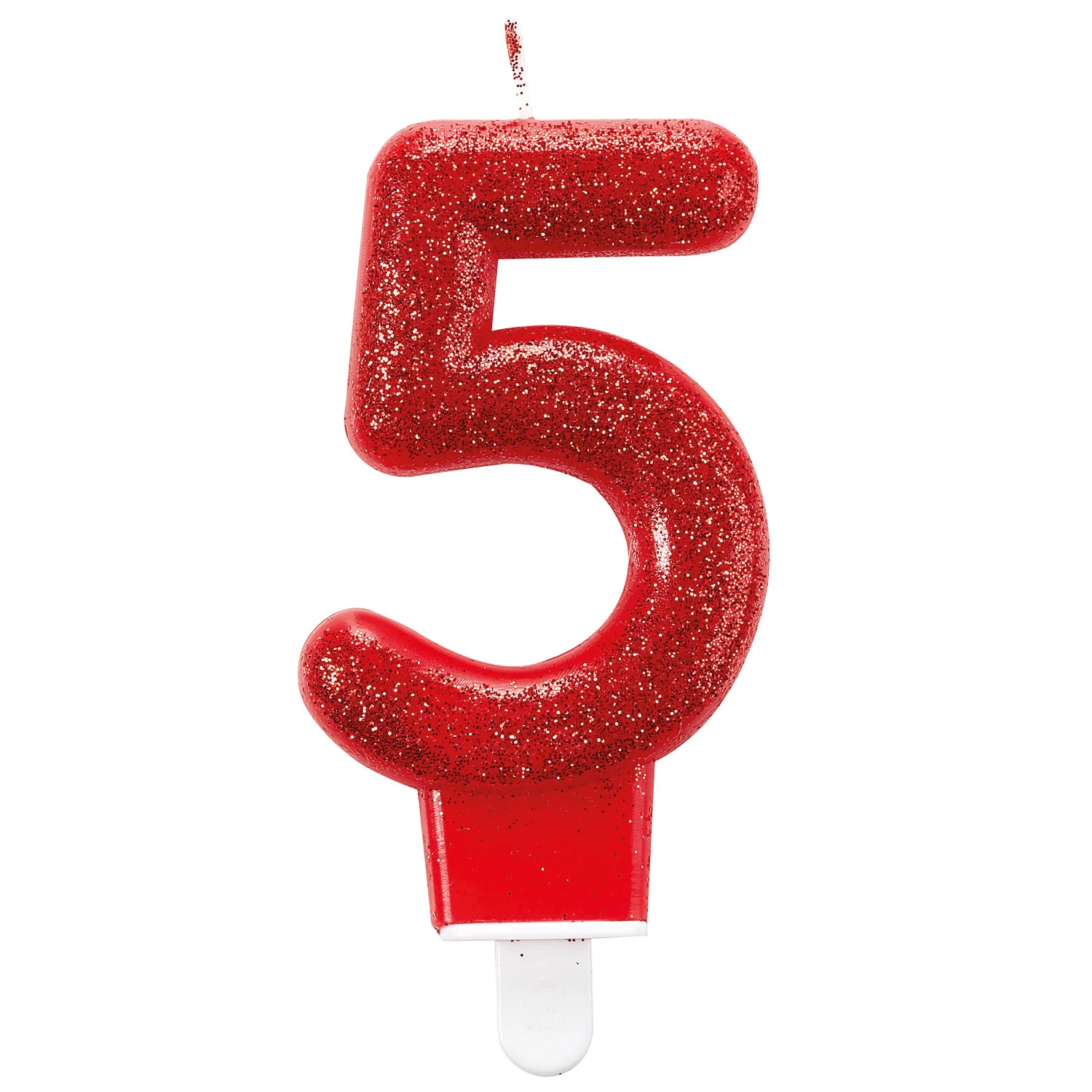 Glitteres szám gyertya 5-ös - 7,6 cm