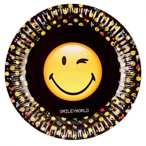 Smiley Emoticons tányér 23 cm -es 8 db/cs
