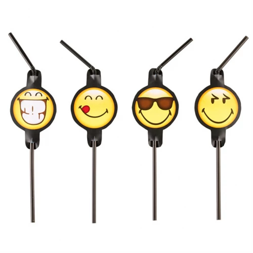 Smiley Emoticons szívószál 8 db/cs
