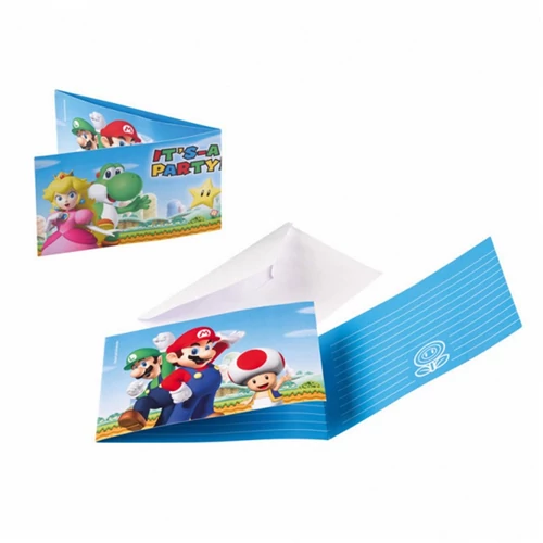 Super Mario meghívó 8 db/cs