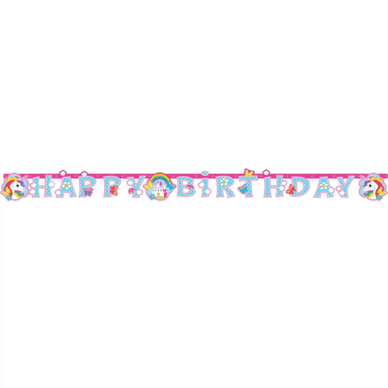 Unikornis Happy Birthday betűfelirat 180 x 15 cm