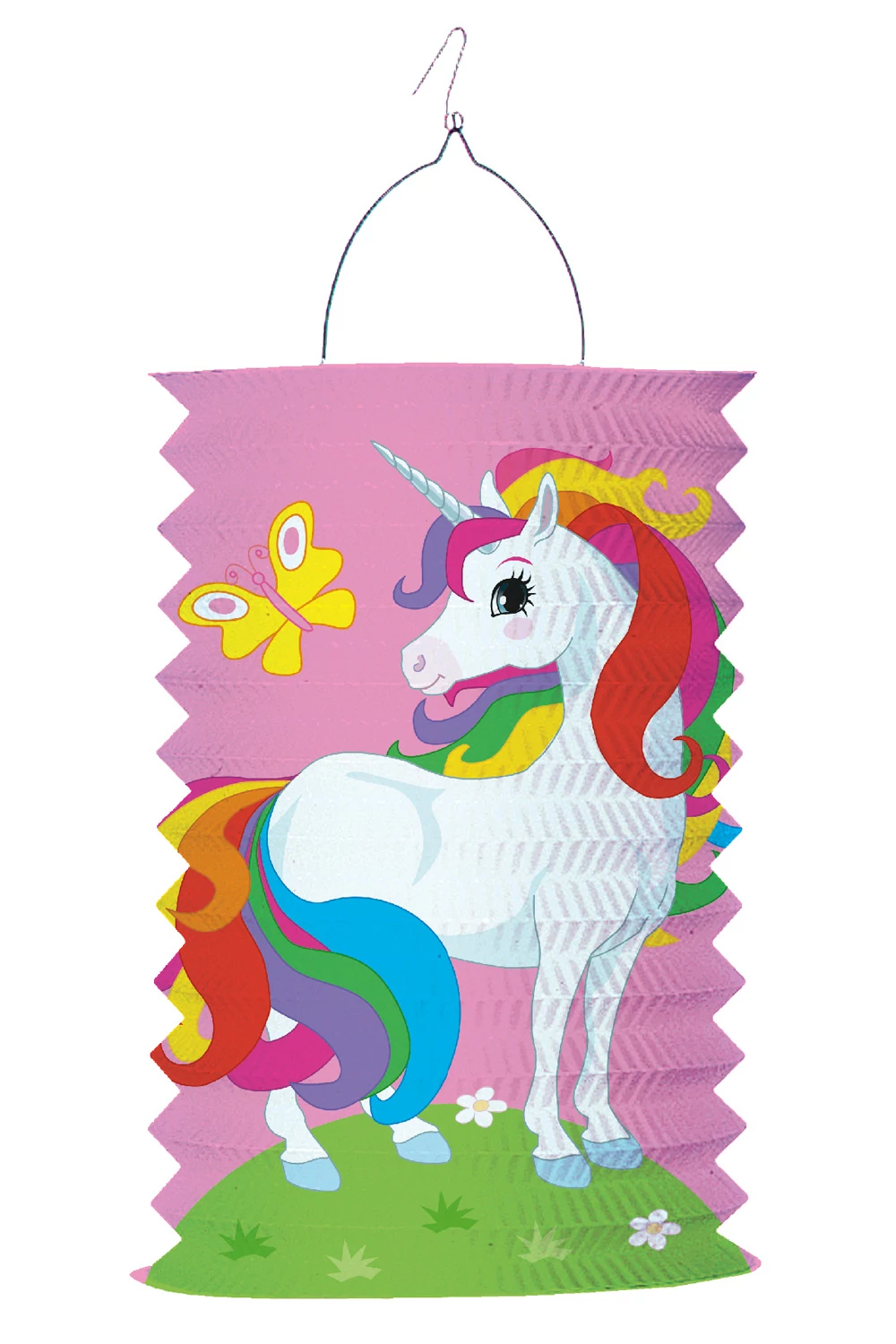 Unikornis oszlopos lampion 25 cm