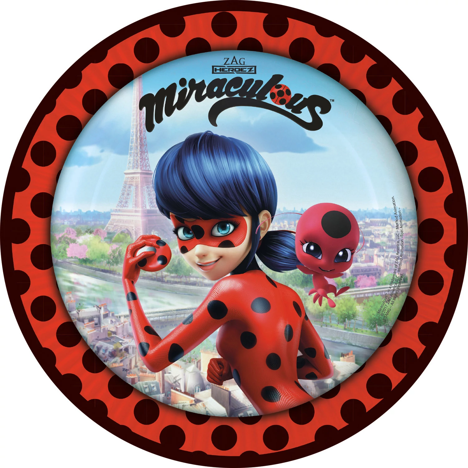 Miraculous  -Katicabogár és Fekete Macska papírtányér22cm, 8db/cs.