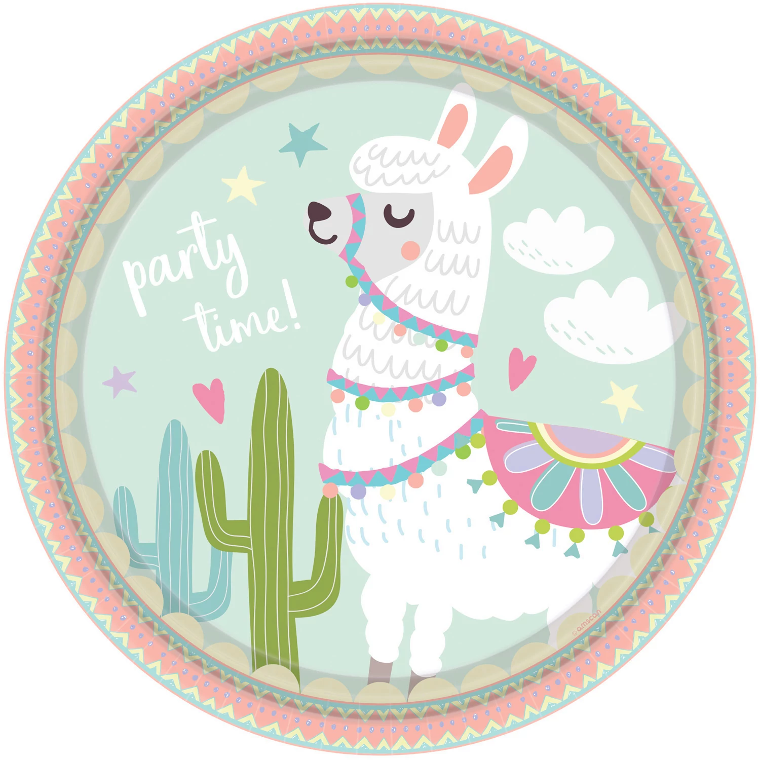 Láma - Party Time papírtányér 23 cm-es, 8db/cs