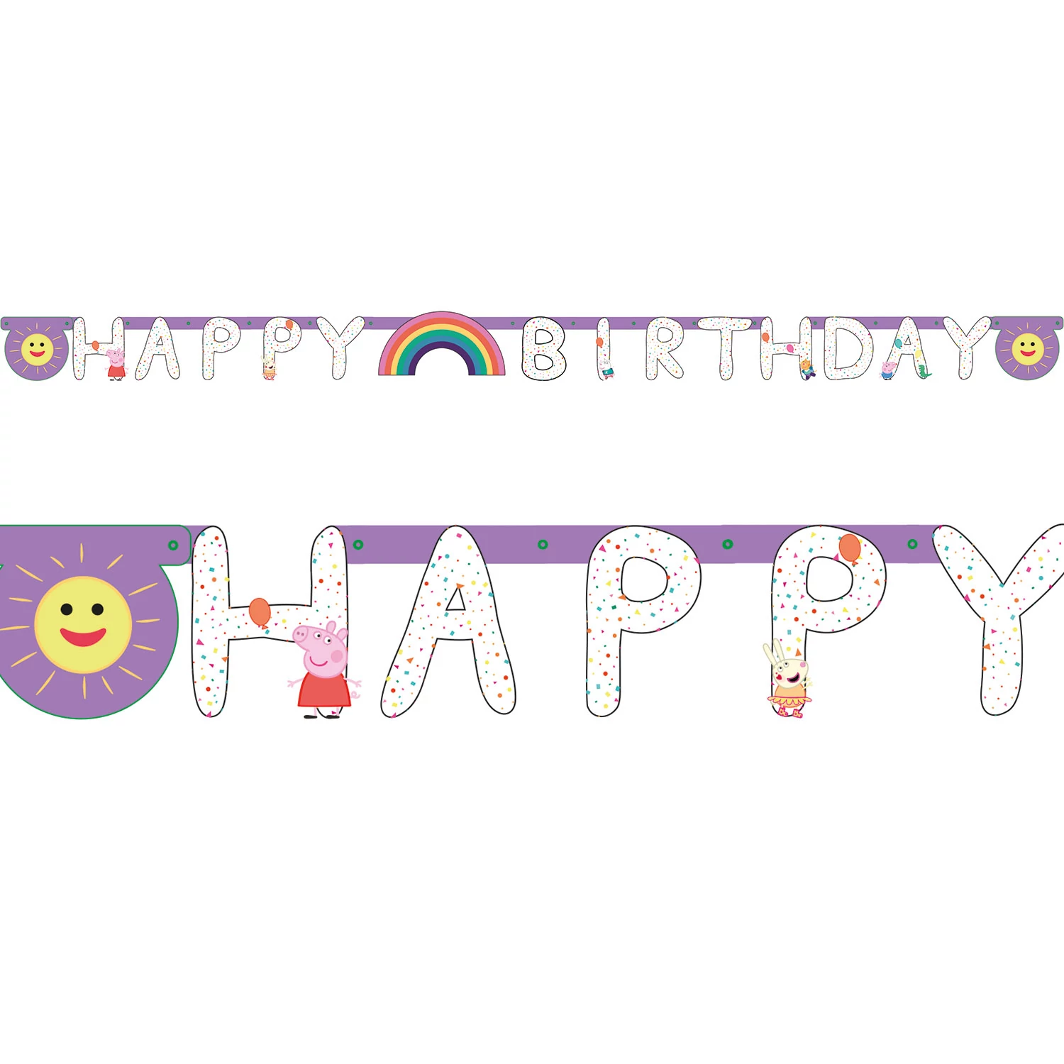Peppa malac Happy Birthday betűfelirat